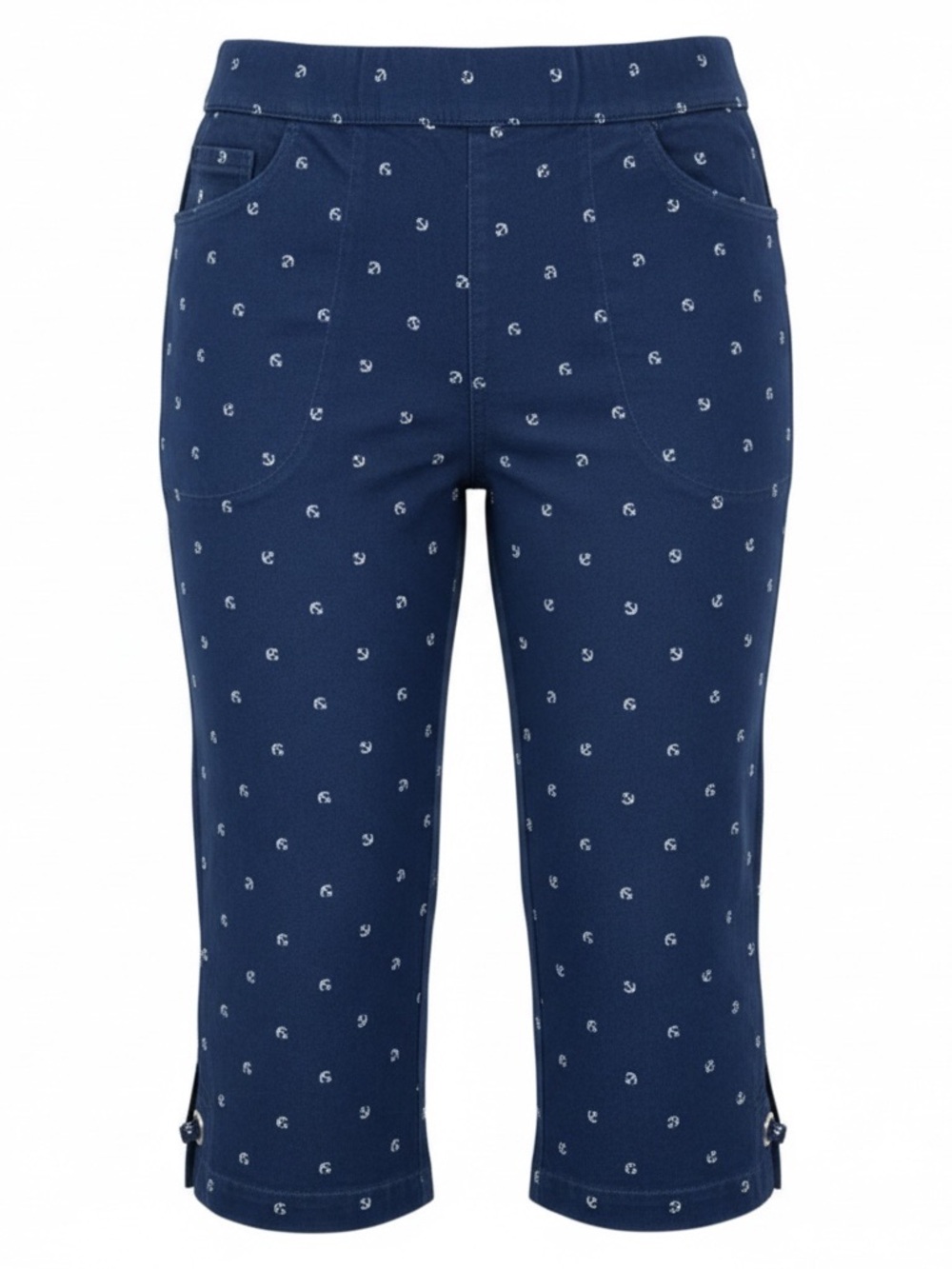 Croft & Barrow Navy Anchor Print Skimmer Capri Pants NWT‎ Small Nautical Summer